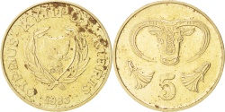 World Coins - Cyprus, 5 Cents, 1993, , Nickel-brass, KM:55.1