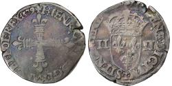 World Coins - France, Henri III, 1/4 Ecu, 1579, Nantes, Silver, , Gadoury:494