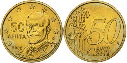 World Coins - Greece, 50 Euro Cent, 2002, , Brass, KM:186