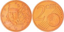 World Coins - France, 2 Euro Cent, 2000, Paris, Proof / BE, , Copper Plated Steel