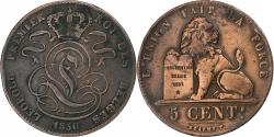 World Coins - Belgium, Leopold I, 5 Centimes, 1850, Brussels, Copper, , KM:5.1