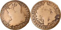 World Coins - Coin, France, 2 sols françois, 2 Sols, 1791, Paris, Thin Planchet,