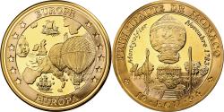 World Coins - Monaco, Medal, Ecu Europa, Montgolfier, 1994, Copper Gilt,