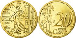 World Coins - France, 20 Euro Cent, 2003, Proof, , Brass, KM:1286
