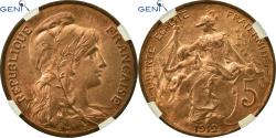 World Coins - Coin, France, Dupuis, 5 Centimes, 1912, Paris, GENI, MS64RB, Bronze, KM:842