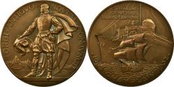 World Coins - France, Medal, Compagnie Générale Transatlantique, Champlain, 1932, Delamarre