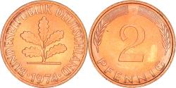 World Coins - Coin, GERMANY - FEDERAL REPUBLIC, 2 Pfennig, 1974, Stuttgart, , Copper