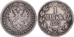World Coins - Coin, Finland, Alexander II, Markka, 1865, Helsinki, , Silver, KM:3.1