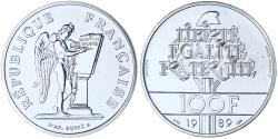 World Coins - France, 100 Francs, Droits de l'Homme, 1989, MDP, Piéfort, BU, Silver