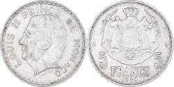 World Coins - Coin, Monaco, Louis II, 5 Francs, 1945, Paris, , Aluminum, KM:122