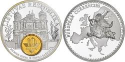 World Coins - Lithuania, Medal, Europan Currencies, Vilnius, 1997, Silver Plated Copper, FDC