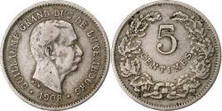 World Coins - Luxembourg, William IV, 5 Centimes, 1908, Copper-nickel, , KM:26