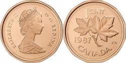 World Coins - Canada, Elizabeth II, Cent, 1987, Ottawa, Proof, Bronze, , KM:132