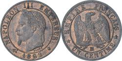 World Coins - France, Napoleon III, 1 Centime, 1862, Strasbourg, Bronze,