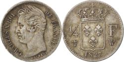 World Coins - Coin, France, Charles X, 1/4 Franc, 1827, Lille, , Silver, KM:722.12