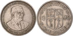 World Coins - Mauritius, Rupee, 1990, Copper-nickel, , KM:55