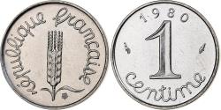 World Coins - France, Centime, Épi, 1980, MDP, série FDC, Stainless Steel,