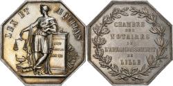 World Coins - France, Token, Chambre des Notaires de l'arrondissement de LIlle, Silver