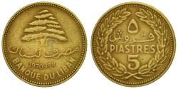 World Coins - Coin, Lebanon, 5 Piastres, 1970, , Nickel-brass, KM:25.1