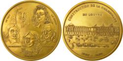 World Coins - France, Medal, Colbert, Leveau, Lebrun, Construction du Louvre, 1974,