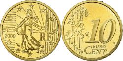 World Coins - France, 10 Euro Cent, 2000, BE, , Brass, KM:1285