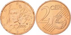 World Coins - France, 2 Centimes, 2000, Pessac, Copper Plated Steel, , KM:1283