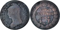 World Coins - Coin, France, Dupré, 5 Centimes, AN 8 (1799-1800), Lille, , Bronze