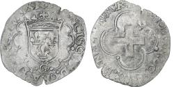 World Coins - France, François Ier, Douzain à la croisette, Poitiers, Billon,