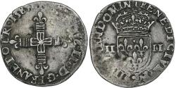 World Coins - France, Henri III, 1/4 Ecu, 1584, Bayonne, Contemporary forgery, Silver