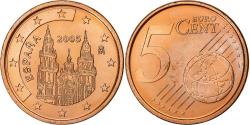 World Coins - Spain, 5 Centimes, 2005, Madrid, Copper Plated Steel,