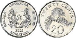 World Coins - Singapore, 20 Cents, 2006