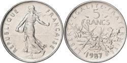 World Coins - France, Semeuse, 5 Francs, 1987, Paris, , Nickel Clad Copper-Nickel