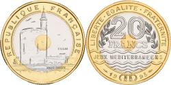 World Coins - France, 20 Francs, Jeux Méditerranéens, 1993, MDP, Pattern