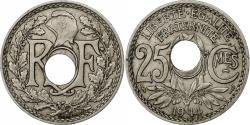 World Coins - France, 25 Centimes, Lindauer, 1914, Paris, Off-centre hole, Nickel,