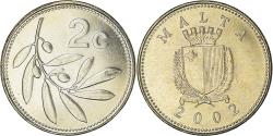 World Coins - Coin, Malta, 2 Cents, 2002, British Royal Mint, , Copper-nickel, KM:94