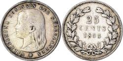 World Coins - Coin, Netherlands, Wilhelmina I, 25 Cents, 1893, , Silver, KM:115