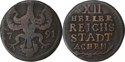 World Coins - German States, 12 Heller, 1791, Aachen, Bronze,