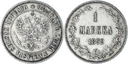 World Coins - Coin, Finland, Alexander III, Markka, 1892, Helsinki, , Silver, KM:3.2