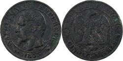 World Coins - France, Napoleon III, 5 Centimes, 1855, Lille, Bronze,
