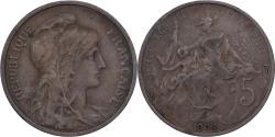 World Coins - France, 5 Centimes, Daniel-Dupuis, 1904, Paris, Bronze, , Gadoury:165