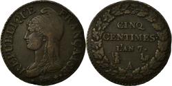 World Coins - Coin, France, Dupré, 5 Centimes, AN 7, Paris, , Bronze, KM:640.1