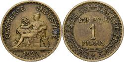 World Coins - France, Chambre de commerce, Franc, 1922, Paris, , Aluminum-Bronze