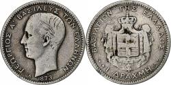 World Coins - Greece, George I, Drachma, 1873, Paris, Silver,