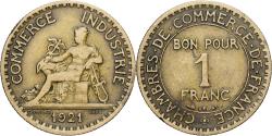 World Coins - France, Chambre de commerce, Franc, 1921, Paris, , Aluminum-Bronze