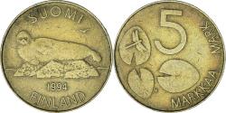 World Coins - Finland, 5 Markkaa, 1994