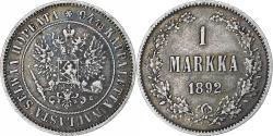 World Coins - Finland, Alexander III, Markka, 1892, Helsinki, Silver, , KM:3.2