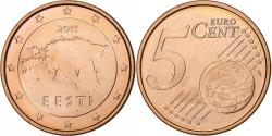 World Coins - Estonia, 5 Euro Cent, 2011, Vantaa, Copper Plated Steel, , KM:63