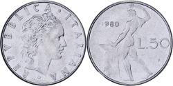 World Coins - Italy, 50 Lire, 1980, Rome, Stainless Steel, , KM:95.1