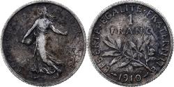 World Coins - Coin, France, Semeuse, Franc, 1910, Paris, , Silver, KM:844.1