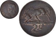 World Coins - South Africa, 2 Cents, 1968